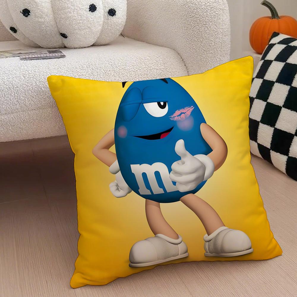 Cute Colorful American Brand MMMs Cushion Cover Throw Pillow Cover Hidden Button Durable Polyester Chair Cushion