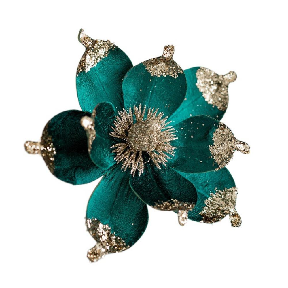 DIY Artificial Flower Hanging Sequins Flower Christmas Glitter Flower Christmas Tree Decor