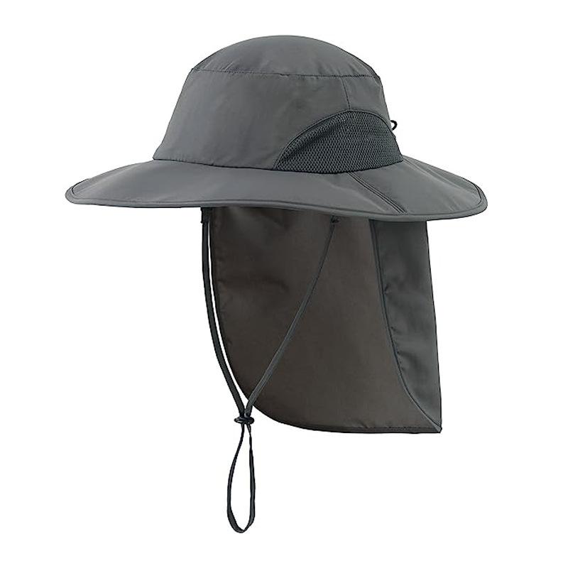 Outdoor sun hat Children's quick-drying breathable eaves sun protection bucket hat can store neck protection shawl hat