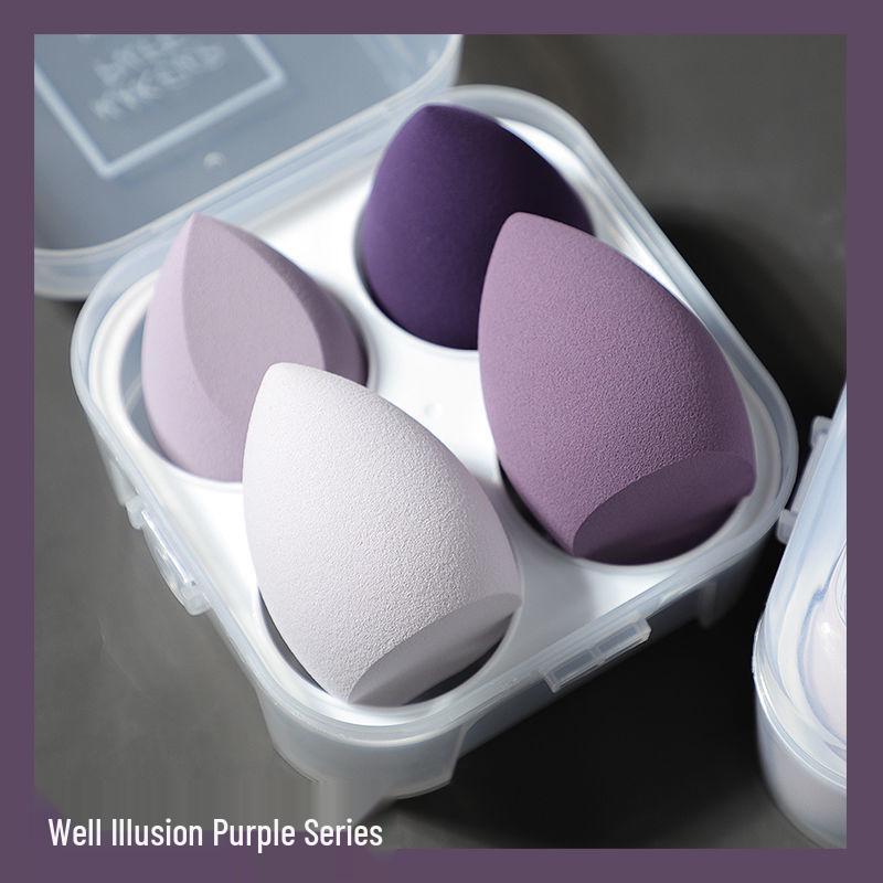 Спонж для макияжа в форме яичной скорлупы - Не впитывающий, Супермягкий, Двойного назначения для сухого и влажного нанесения, Спонж для макияжа в коробке
