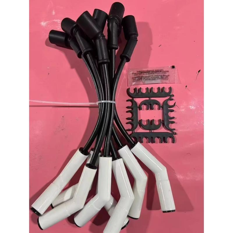 8PCS Auto Parts LS LS1 Ceramic Boots Spark Plug Line Set for LS3/LS4/LS7/LT 9070C 19005218 12573190 10457730 12563293 0356912950