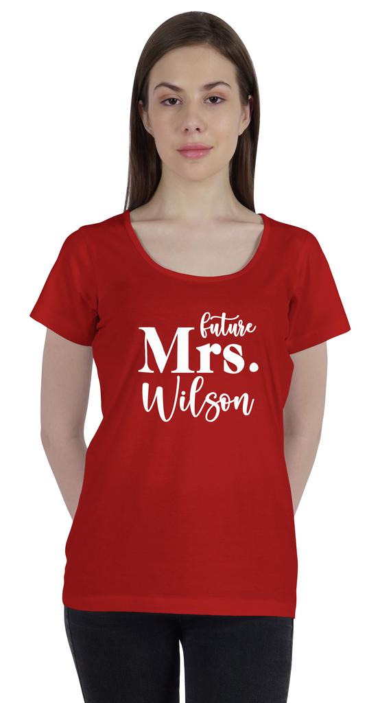 Inkdotpot Персонализированная женская футболка с надписью «Будущая миссис» на свадьбу