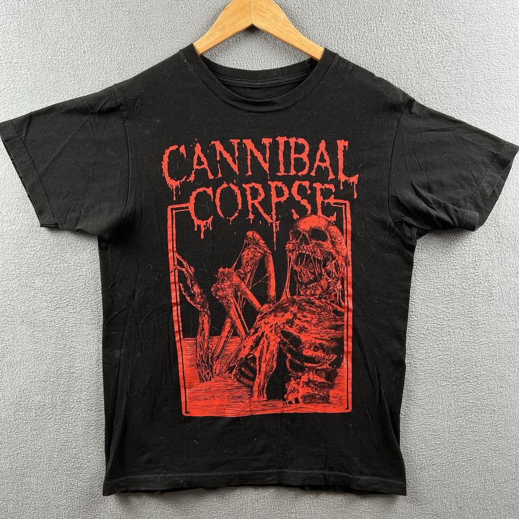 Винтажная футболка Cannibal Corpse Мужская Средняя Черная Хоррор Death Metal 90-е Футболка с логотипом группы Унисекс