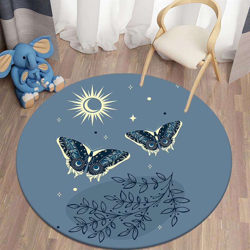 Домашний декор, напольные коврики в стиле бохо, круглый ковер с принтом для гостиной, спальни, детской комнаты, напольные коврики, декор, мягкий детский коврик