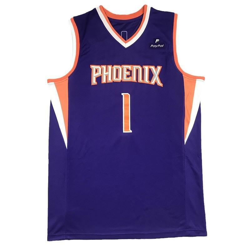 Mens Basketball Jersey Set Purple Suns 1 Devin Booker Embroidered Sportswear Breathable Comfortable