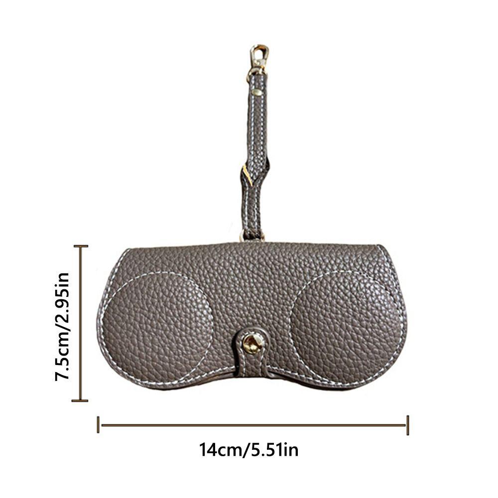 PU Leather Sunglasses Pouch with Keyring SunGlasses Holder Hanging Sunglasses  Eyewear Accessories