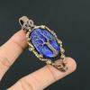 Tree Of Life Lapis Lazuli Gemstone Handmade Pure Copper Wire Wrapped Pendant Jewelry For Thanksgiving