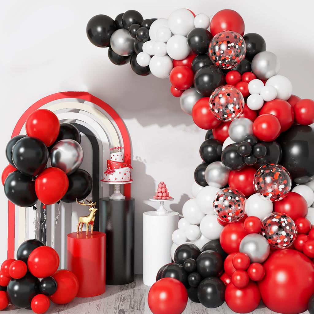 Красные и черные шары гирлянда арка комплект черный красный конфетти шар свадьба день рождения вечеринка выпускной детский душ декор шары