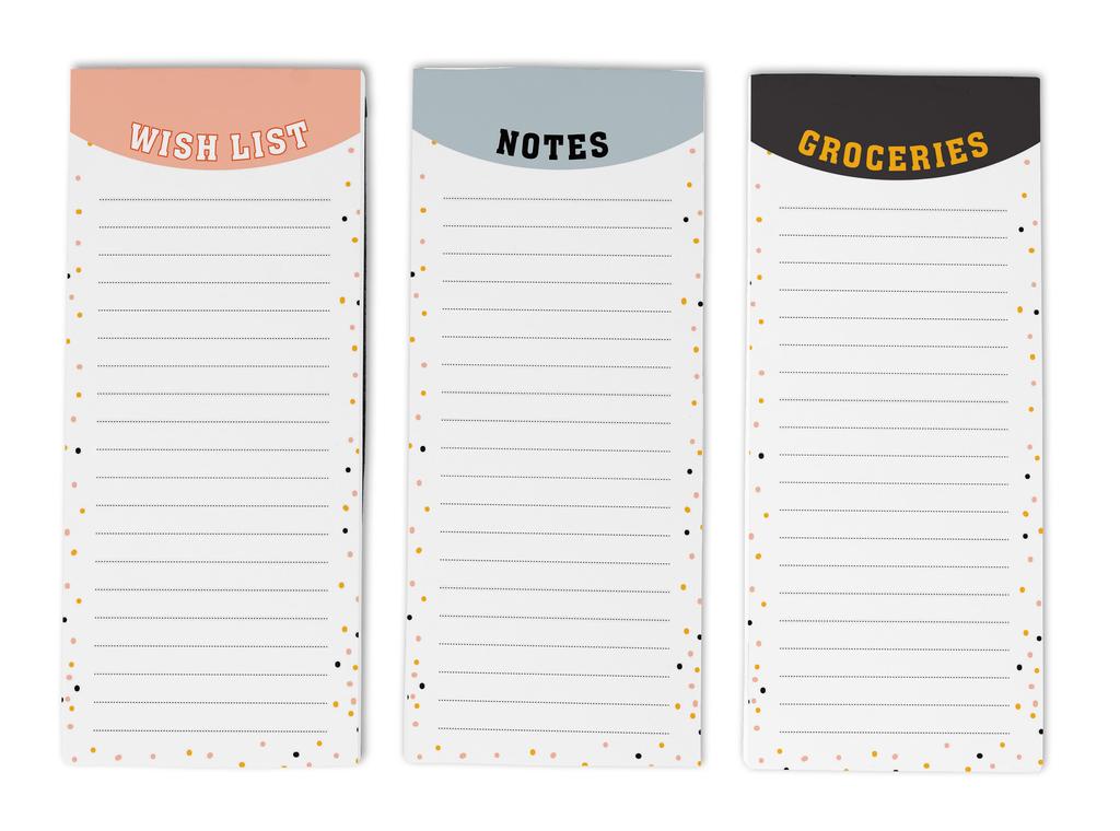 Inkdotpot Pack of 3 Magnetic Fridge To-Do List Notepads- Magnetic Memo Pads For Refrigerator- (50 Sheets