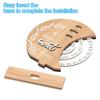 Wooden Perpetual Calendar Disc Stand Manual Rotating Turntable Calendar Month Week Date Display Home Office Desktop Decoration