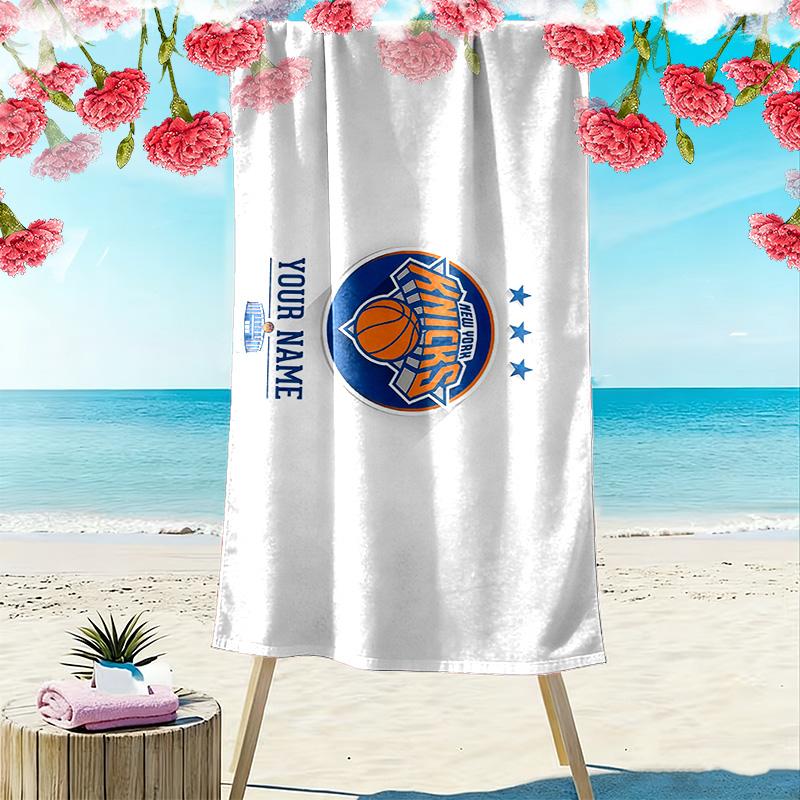 New York Knicks Print Beach Towel, Large Soft Quick Dry Towel for Beach Camping Swimming