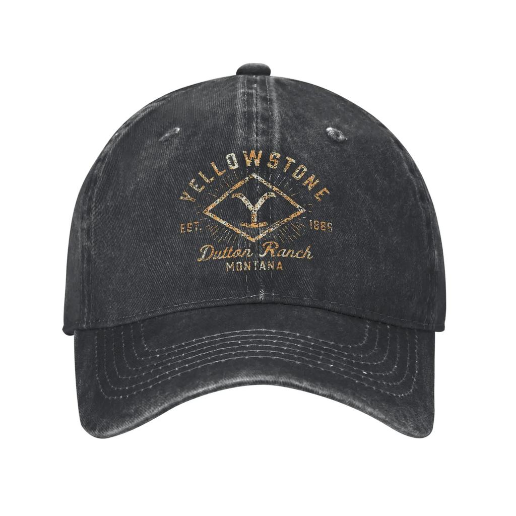 AYellowstone Потертые джинсовые бейсболки Потертая джинсовая кепка-snapback Логотип Ranch Gold Кепки для активного отдыха и бега Безструктурные кепки Ha