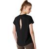 Rovidorx Yoga and Pilates Short Sleeve Fitness Beautiful Size S Women's Wear, Open-Back T-Shirt, Sportswear, Wear, Training, Running, Back, Black,