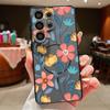 Чехол с рисунком мультяшных цветов для Samsung Galaxy S26 Ultra S25 Edge S24 Plus S23 FE S22 A54 A55 A56 5G Магнитный для Magsafe Матовый чехол