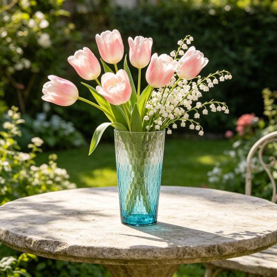 Clear Flower Vase for Centerpiece Thickened Plastic Modern Vase Gradient Color