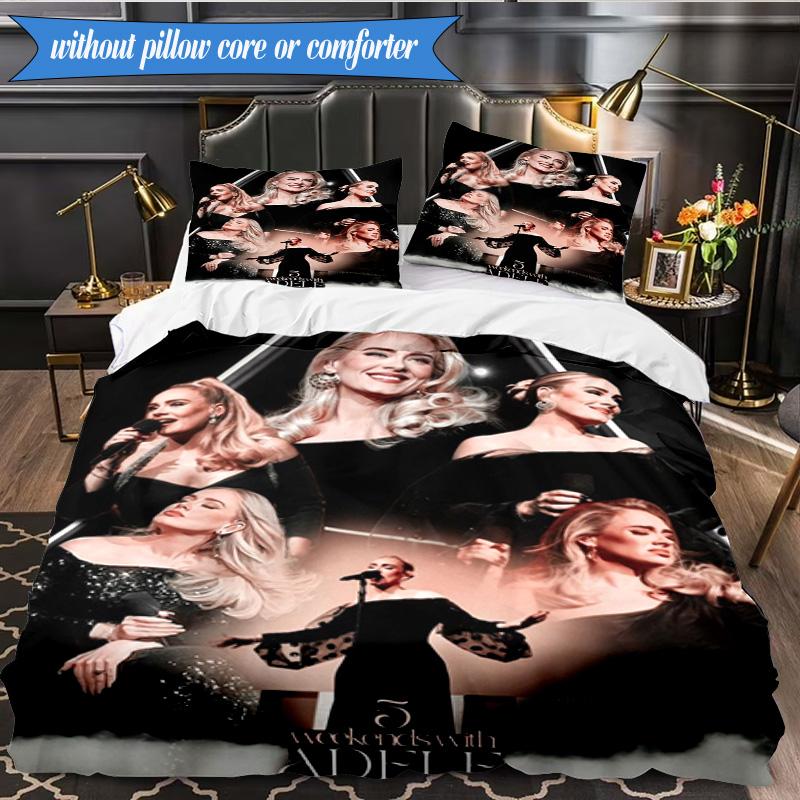 A-dele's pop music 3pcs K-pop music group Bedding set,Ideal for Bedroom, Dormitory,Including Duvet Cover And 2pcs Pillowcases,Fan gifts
