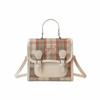 Plaid Grid Bow Backpack Handbag Women Crossbody Bag Simple College Style Backpack  Children