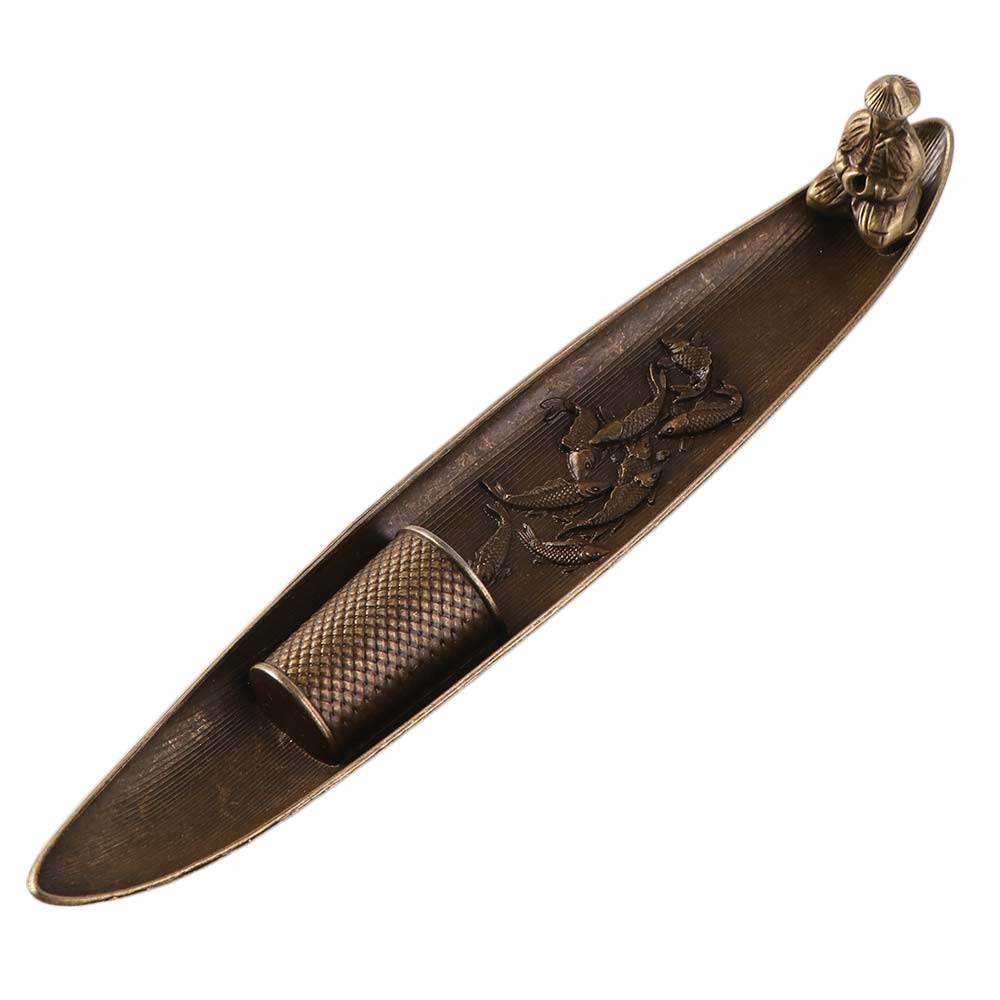 Old Men Fishing Incense Burner Metal Incense Stick Burner Aromatherapy Ornament Tea Room