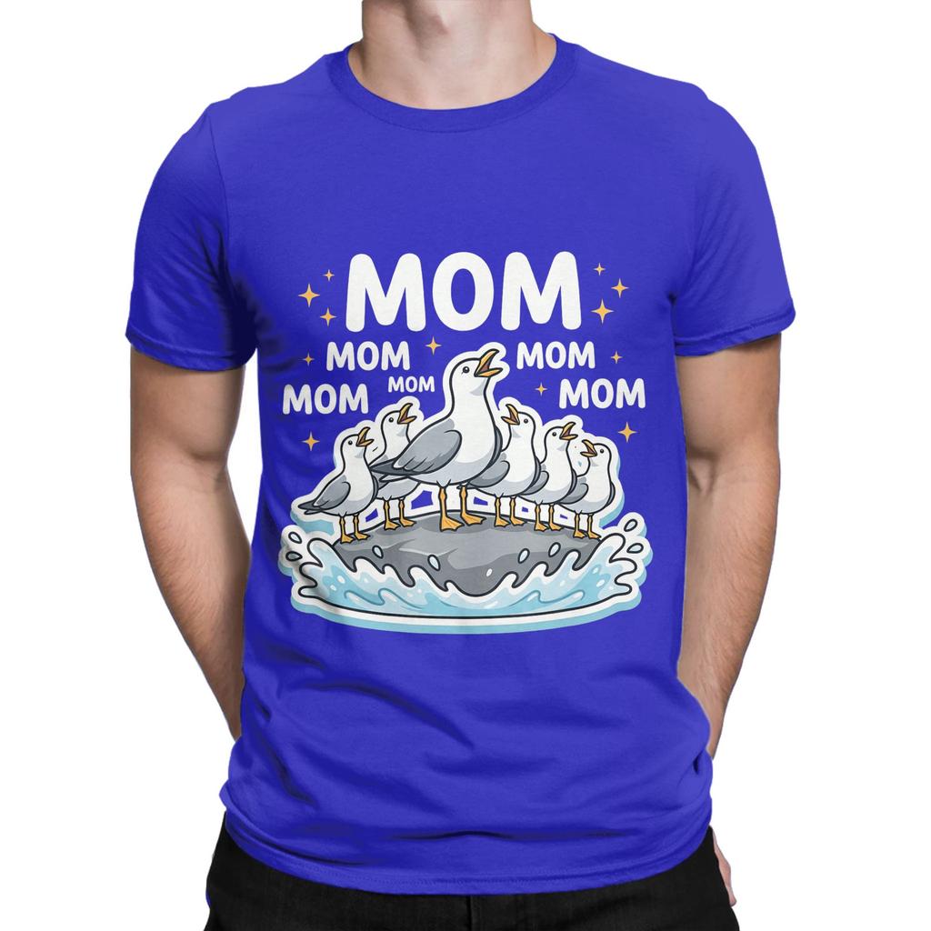 Unisexs Mom Seagull Funny Mama Seagulls Mothers Day T Shirt Pure Cotton Tops Sleeve Round Collar Tees New Arrival TShirts
