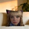 Pop Actress EEmma Stone Square DoubleSided printed Pillow Case Bedroom Bedside Pillow Sofa Cushion Cover