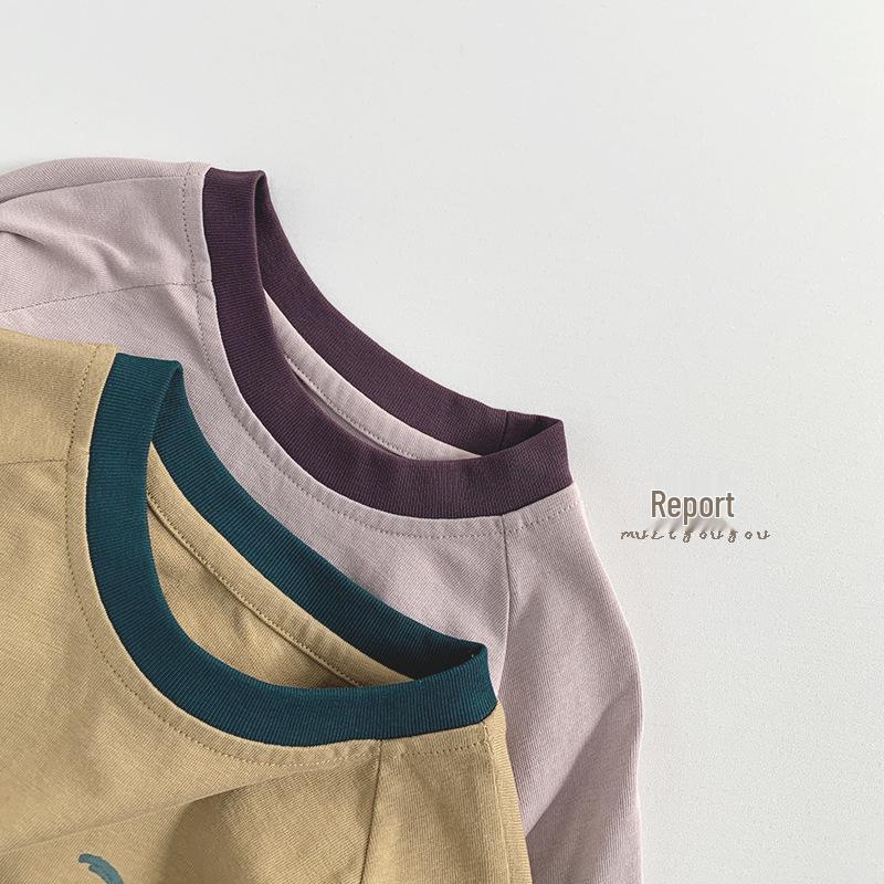 Детская весенняя футболка: Модный повседневный топ для мальчиков и девочек - Универсальная базовая футболка для малышей