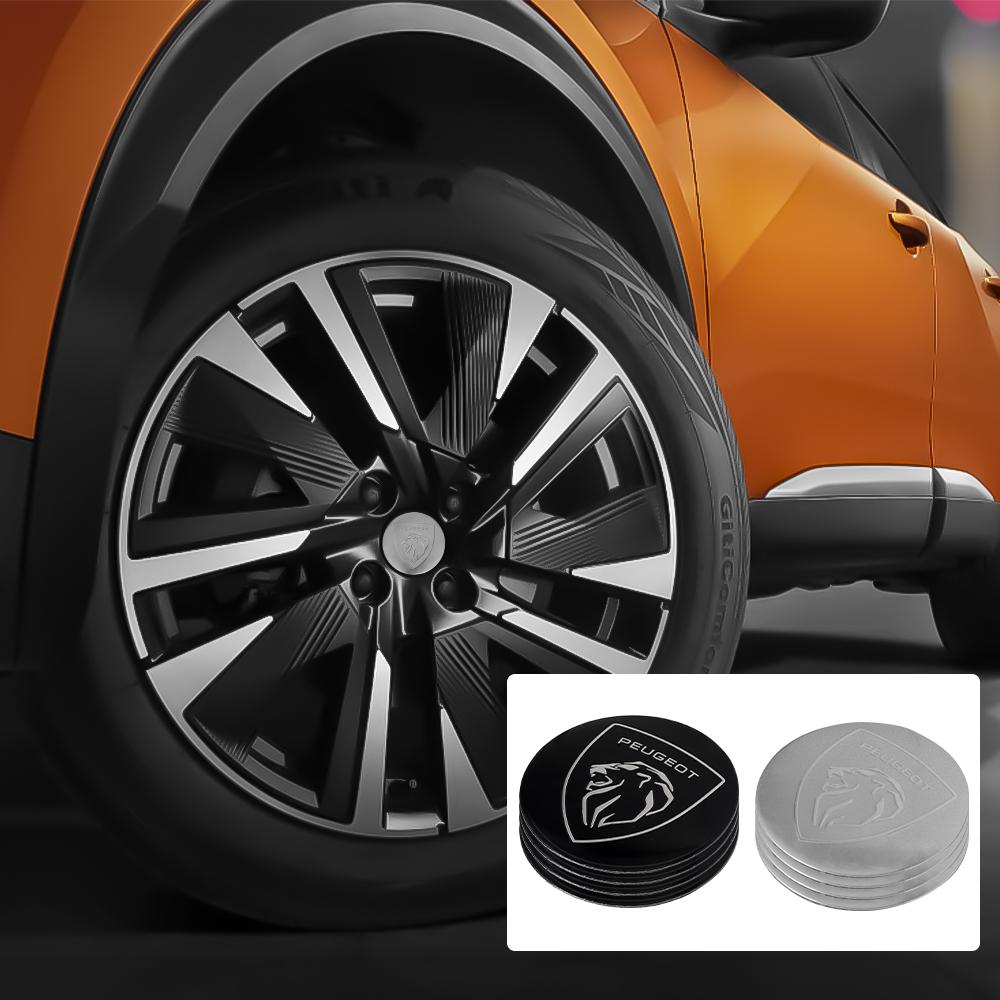 For Peugeot 206 607 508 301 407 2008 205 107 5008 106 406 408 308 108 807 4008 4Pcs Car Wheel Stickers Auto Center Hub Cap Decal