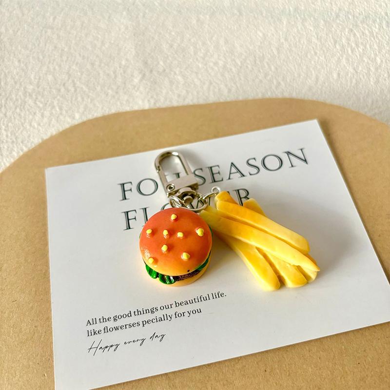 Милый сэндвич куриные крылышки куриные ножки картофель фри бургер брелок творческая имитация еды брелок сумка кулон