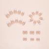 French Almond False Nails White Gradient 30 Pieces Press On Nails for Weddings Parties