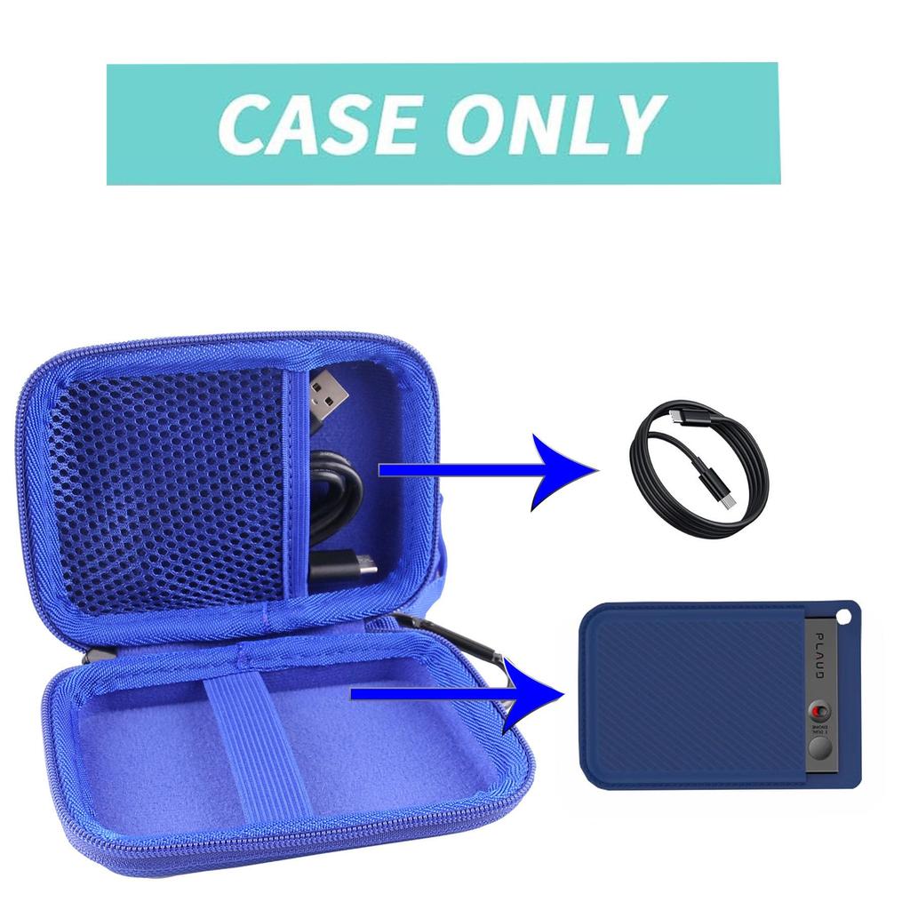 WERJIA Чехол для хранения, совместимый с голосовым рекордером PLAUD NOTE AI, защитный чехол для хранения GPT-4o (синий)