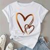 Women Summer T Shirt  Print  Love Graffiti Short Sleeve Tees Casual   Printed  Tops