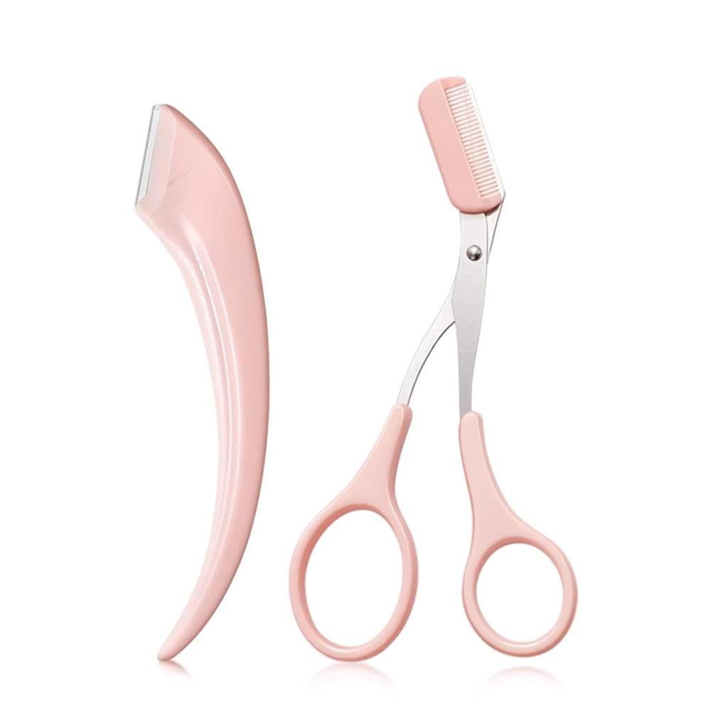 Набор триммеров для бровей, изогнутая бритва для бровей, ножницы для бровей с расческой, удобные и простые в использовании бьюти-инструменты для начинающих