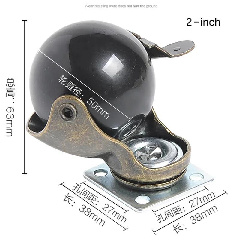 [4 Pack] Swivel Top Plate Hooded Ball Caster Wheels, Antique Bronze 2-inch