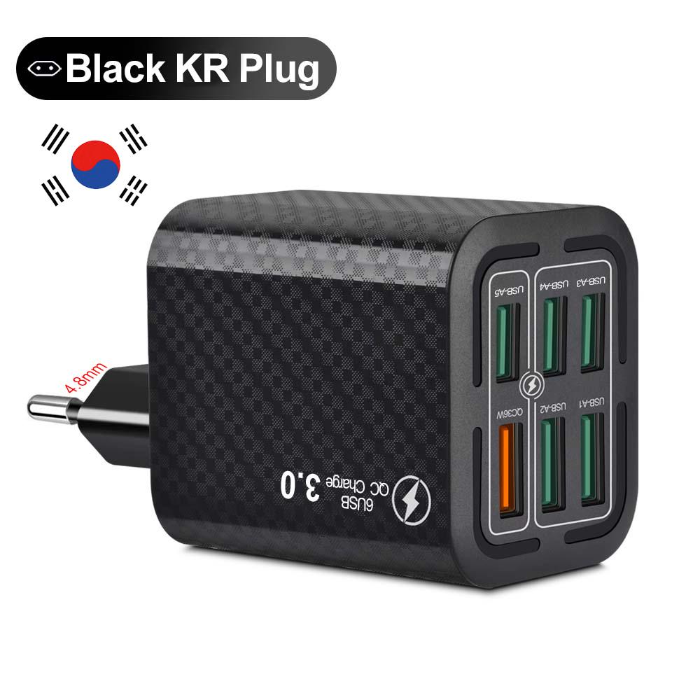 6 портов USB Быстрая зарядка Настенный адаптер Сверхбыстрая зарядка Для iPhone Samsung Xiaomi Oppo