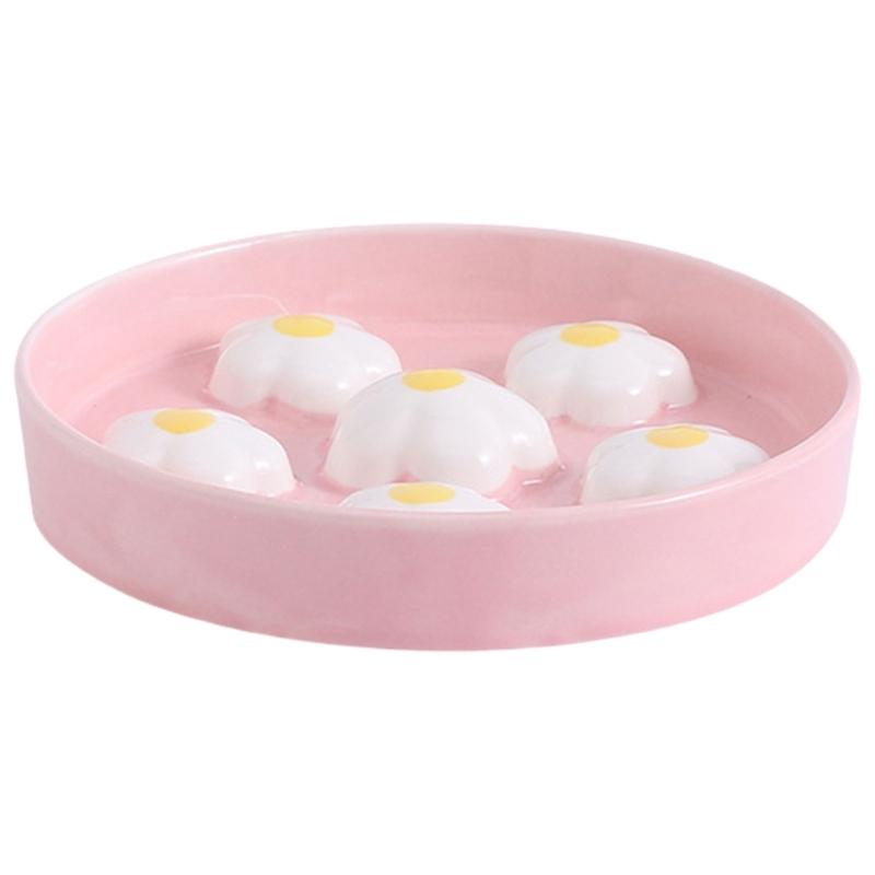 Миска для медленного поедания кошек, нарисованная вручную, с цветочным рисунком, пропагандирует безопасное кормление, дропшиппинг