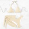 Women's Swimsuit Sexy Solid Color Fashion Split System With Bikini Three Piece Set