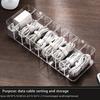 1pc Clear Plastic Cable Organizer Box, Dust-Free Desktop Storage for Cables and Accessories, Durable Material, Easy To Use
