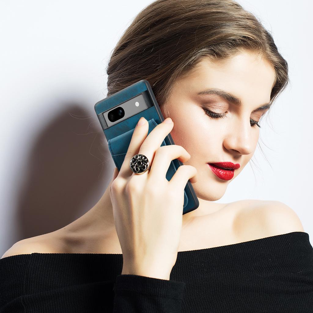 For Google Pixel 8a Cell Phone Case RFID Blocking Card Slots PU+TPU Cover