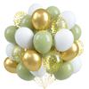 60Pcs Party Balloons 12 Inch Metallic Latex Confetti Balloons with Ribbon for Birthday Party Baby Shower Wedding Decoration