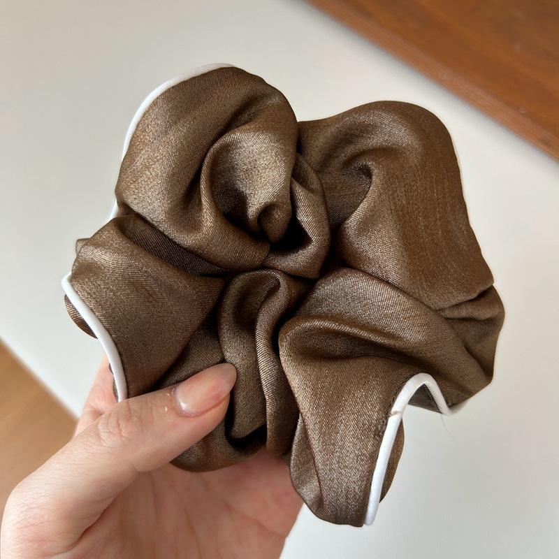 Корея Элегантная Большая Резинка для Волос для Женщин белая Атласная резинка для волос Девочки эластичные Резинки для Волос черная веревка для волос аксессуар