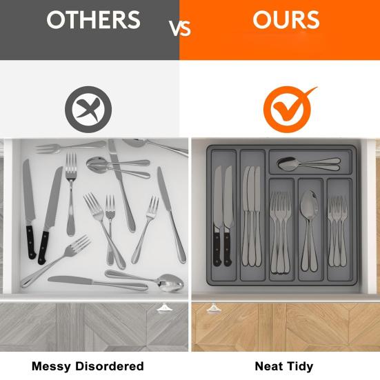 Держатель для кухонных столовых приборов с крышкой, 6 отделений, ящик, столешница, палочки для еды, ложка, вилка, резак, ящик для хранения столовых приборов, закрытый лоток-органайзер