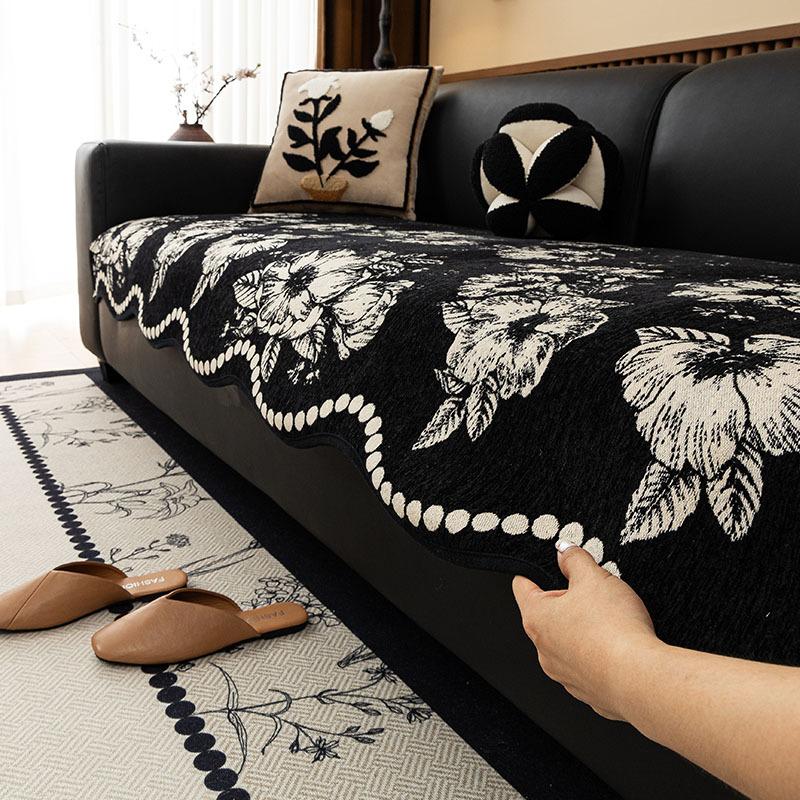 French Special-Shaped Sofa Cushion New Light Luxury High-End Sense Four-Season Universal Straight Row Non-Slip Seat Cushion Sub-Cover Cloth Towel