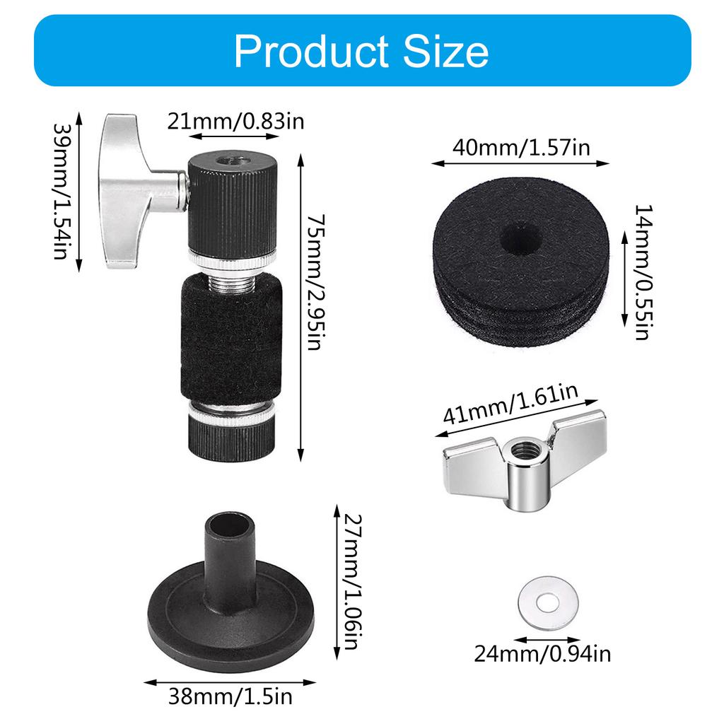 13 шт. сменные аксессуары для тарелок, войлочные подставки для тарелок и рукава с барашковыми гайками, шайба, ключ для барабана, войлочная накладка на тарелку для барабана