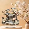 2D Flat Bird Butterfly Garden Fountain Ornament with Base, Indoor Ornament for Living Room,Desk Topper Tablescape Decor