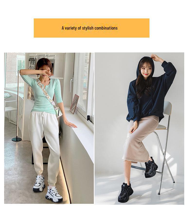 Весна 2025 г. Модные женские туфли Daddy на платформе, увеличивающие рост - повседневная модная спортивная обувь