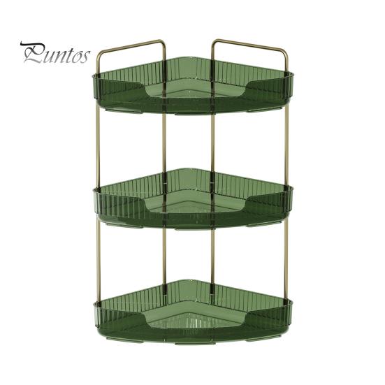 Угловой органайзер для ванной комнаты, стойка для хранения, простая сборка, большая вместимость, 3-уровневый органайзер для духов в ванной, держатель для косметики на столешнице