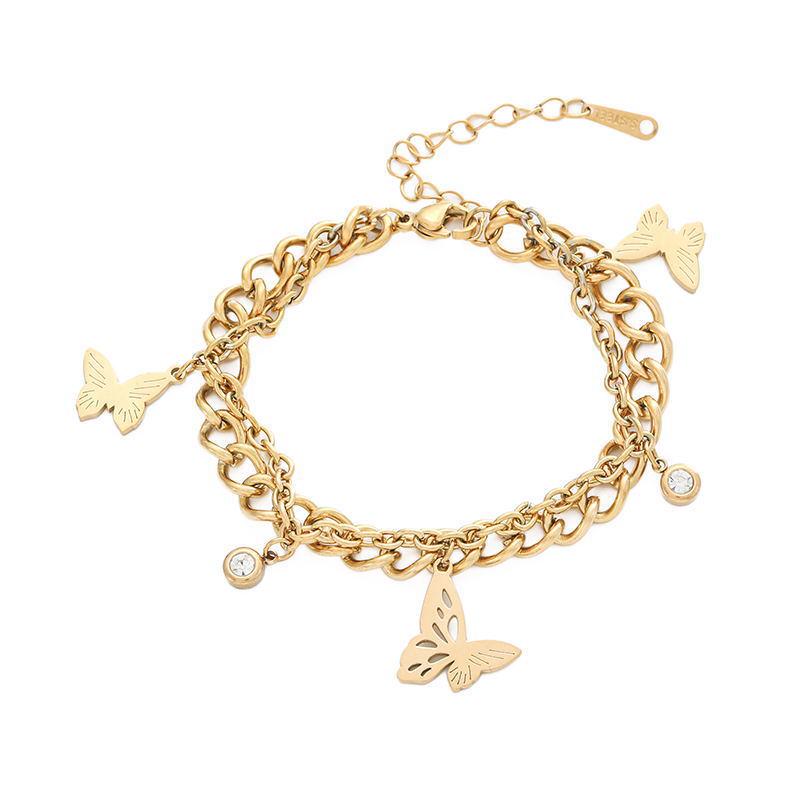 Женский модный браслет из титановой стали: Элегантный японский и корейский дизайн, Нержавеющая сталь с защитой от выцветания, Универсальные ювелирные изделия.