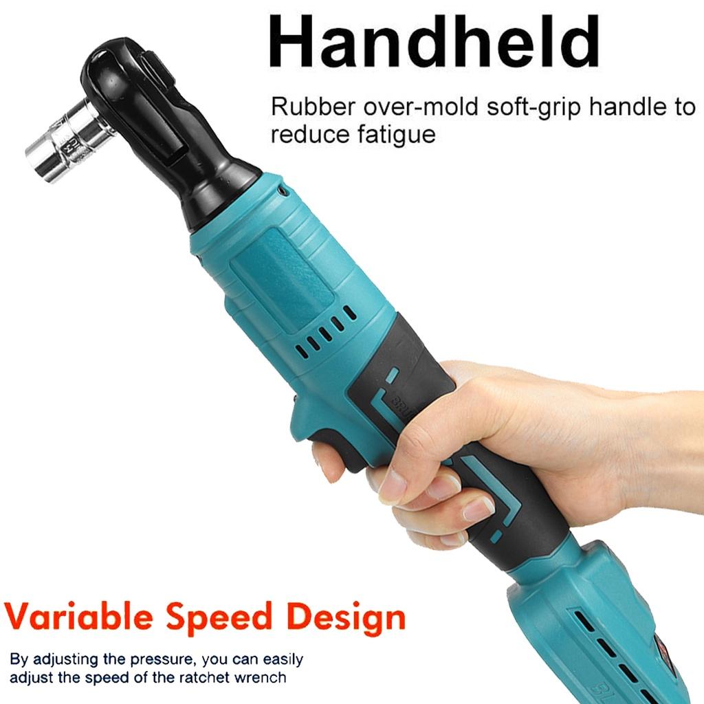 47.5NM Brushless Electric Ratchet Wrench 1/2'' Ratchet Wrench Set Angle Drill Screwdriver Power Tool for Makita 18V