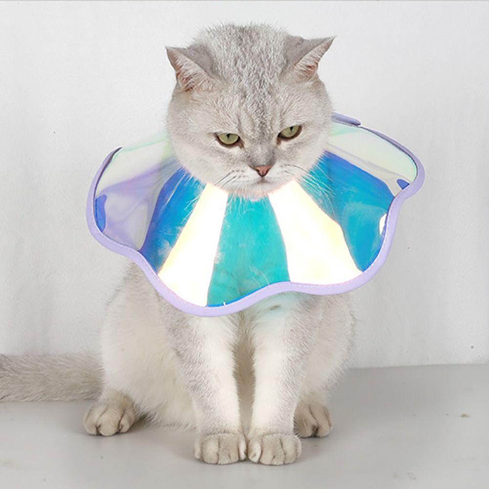 Colorful Laser Cat Collar PVC Cat Anti-scratching Collar Soft Cat Recovery Collar Behavior Control