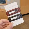 Retro Leather Square Hairpin: Versatile Side Clip for Women