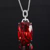 Jewelry Copper Bottom Gold-Plated Fashion Imitation Colored Treasure Square Diamond Pendant Necklace 20 * 28